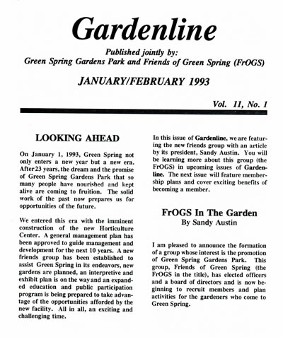 image showing cover of January/February 1993 Gardenline