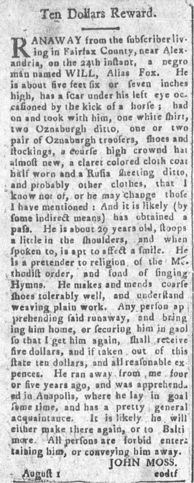 1789 Newspapper article on 