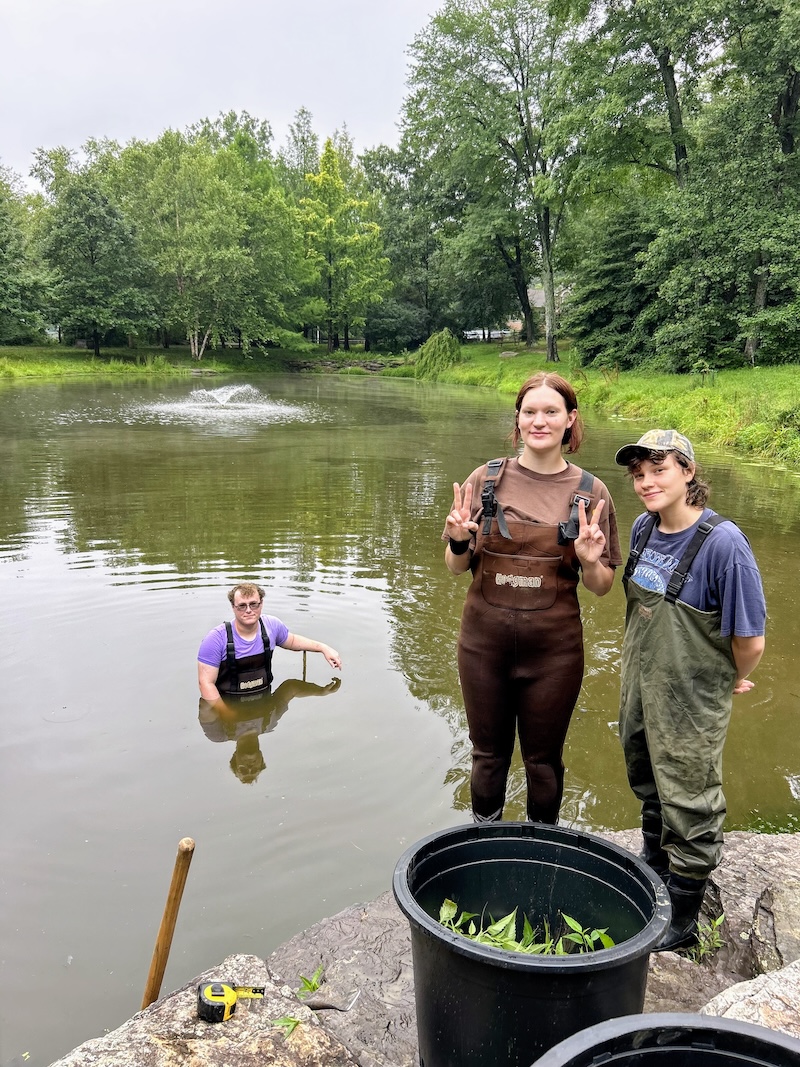 Summer interns at the ponds