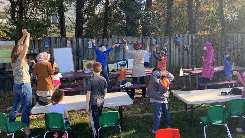 children attending a Green Spring garden program