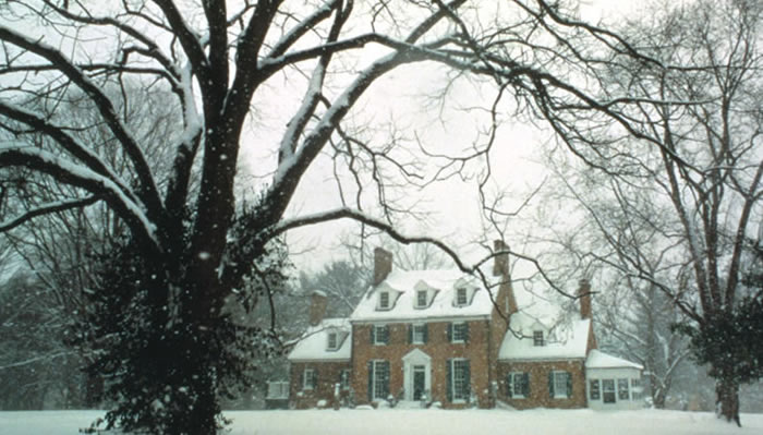 Historic House with snowfall - late 1990s
