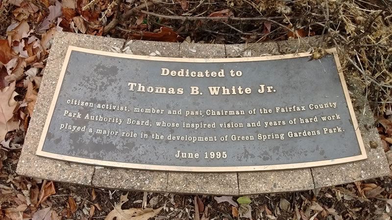 Photo of plaque dedicated to Thomas B. ‘Bo’ White.